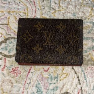 Authentic Louis Vuitton Brown Monogram document card holder